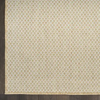 9' X 12' Natural Geometric Indoor Outdoor Area Rug