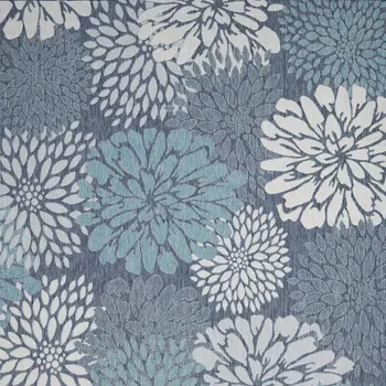 9' X 12' Navy Blue Floral Indoor Outdoor Area Rug
