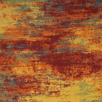 10' X 14' Flame Abstract Indoor Outdoor Area Rug