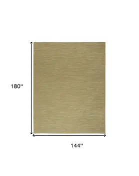 12' X 15' Green And Gold Abstract Indoor Outdoor Area Rug