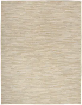 10' X 14' Ivory And Gold Abstract Indoor Outdoor Area Rug