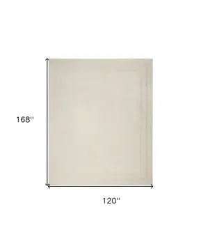 10' X 14' Ivory And Gold Indoor Outdoor Area Rug