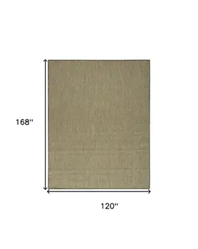 10' X 14' Green Geometric Indoor Outdoor Area Rug