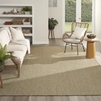 10' X 14' Green Geometric Indoor Outdoor Area Rug