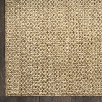 10' X 14' Tan Geometric Indoor Outdoor Area Rug