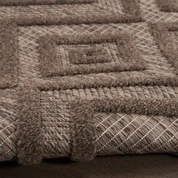 10' X 14' Brown Geometric Indoor Outdoor Area Rug