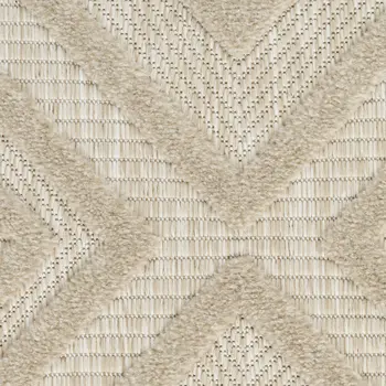 10' X 14' Cream Geometric Indoor Outdoor Area Rug
