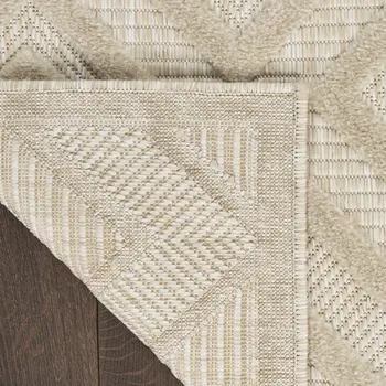 10' X 14' Cream Geometric Indoor Outdoor Area Rug