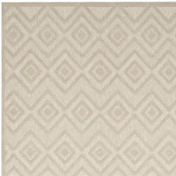 10' X 14' Cream Geometric Indoor Outdoor Area Rug