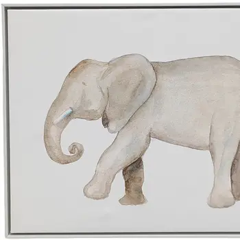Elephant White Floater Frame Print Wall Art