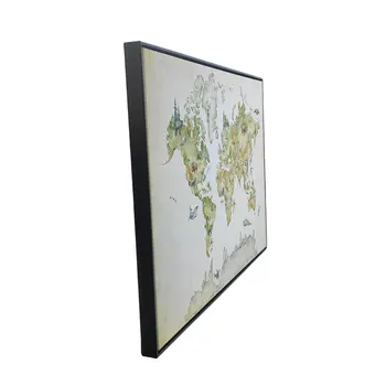 Animal World Map Black Floater Frame Print Wall Art