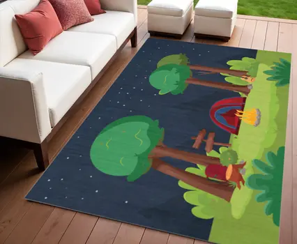4' X 6' Navy Blue Indoor Outdoor Area Rug