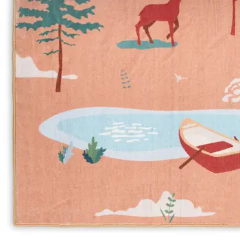 5' X 7' Orange Indoor Outdoor Area Rug