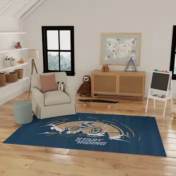 7' X 9' Blue Indoor Outdoor Area Rug