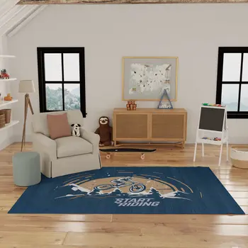 7' X 9' Blue Indoor Outdoor Area Rug