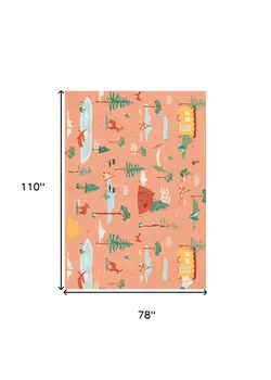 7' X 9' Orange Indoor Outdoor Area Rug