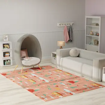 7' X 9' Orange Indoor Outdoor Area Rug