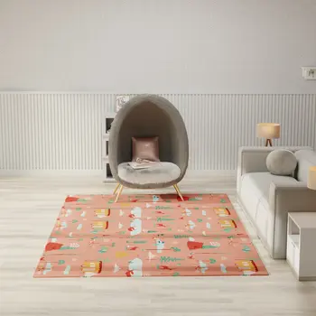 7' X 9' Orange Indoor Outdoor Area Rug