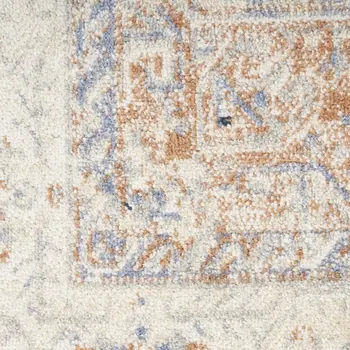 10' X 14' Beige And Blue Floral Indoor Outdoor Area Rug