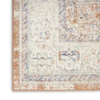 10' X 14' Beige And Blue Floral Indoor Outdoor Area Rug