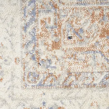 10' X 14' Beige And Blue Floral Indoor Outdoor Area Rug