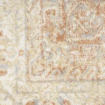 10' X 14' Beige And Rust Floral Indoor Outdoor Area Rug