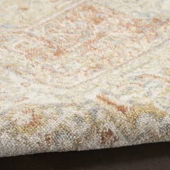 10' X 14' Beige And Rust Floral Indoor Outdoor Area Rug