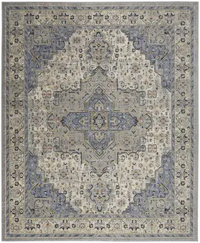 10' X 14' Blue Floral Indoor Outdoor Area Rug