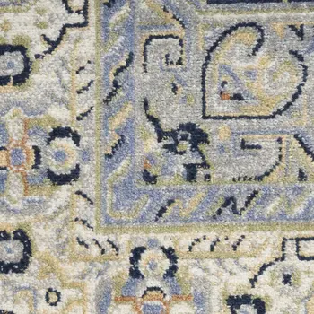 10' X 14' Blue Floral Indoor Outdoor Area Rug