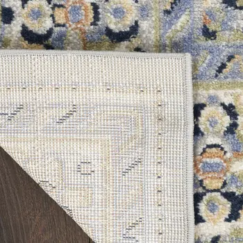 10' X 14' Blue Floral Indoor Outdoor Area Rug