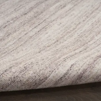 6' Ivory and Light Brown Abstract Washable Runner Rug