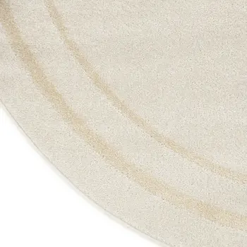 4' Ivory And Gold Round Indoor Outdoor Area Rug