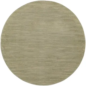 4' Green And Gold Round Abstract Indoor Outdoor Area Rug