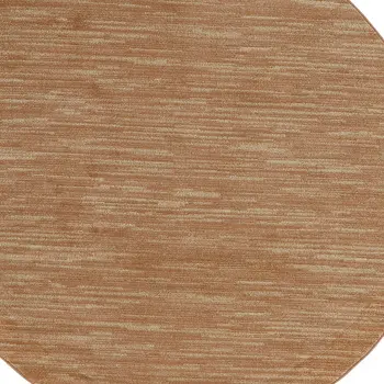 4' Rust And Beige Round Abstract Indoor Outdoor Area Rug