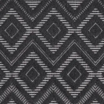 2' X 4' Charcoal And Black Geometric Indoor Outdoor Area Rug
