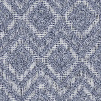 2' X 4' Denim Blue And Ivory Geometric Indoor Outdoor Area Rug