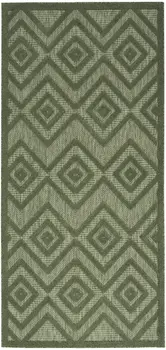 2' X 4' Dark Green And Light Green Geometric Indoor Outdoor Area Rug