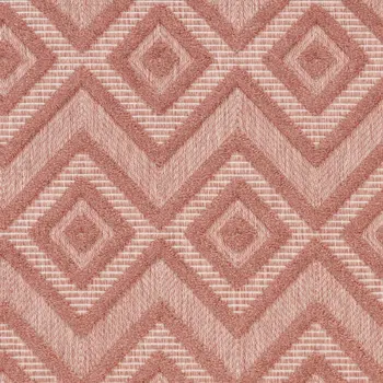 2' X 4' Coral And Orange Geometric Indoor Outdoor Area Rug