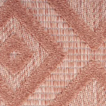 2' X 4' Coral And Orange Geometric Indoor Outdoor Area Rug
