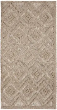 2' X 4' Natural And Beige Geometric Indoor Outdoor Area Rug