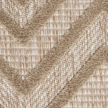 2' X 4' Natural And Beige Geometric Indoor Outdoor Area Rug