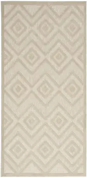 2' X 4' Cream And Beige Geometric Indoor Outdoor Area Rug