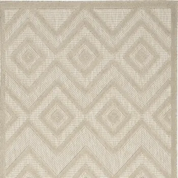 2' X 4' Cream And Beige Geometric Indoor Outdoor Area Rug