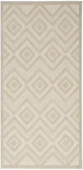 2' X 4' Cream And Beige Geometric Indoor Outdoor Area Rug