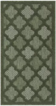2' X 4' Dark Green And Light Green Geometric Indoor Outdoor Area Rug