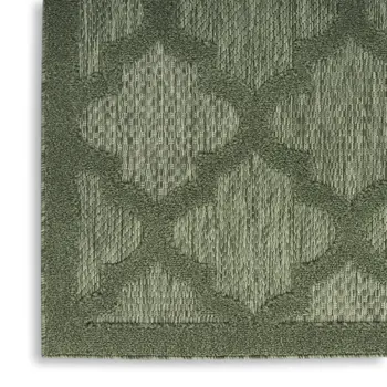 2' X 4' Dark Green And Light Green Geometric Indoor Outdoor Area Rug