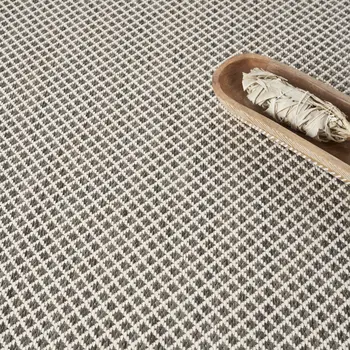 4' Ivory And Charcoal Round Geometric Indoor Outdoor Area Rug