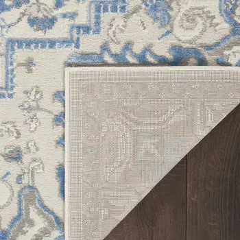 2' X 3' Blue Floral Power Loom Area Rug