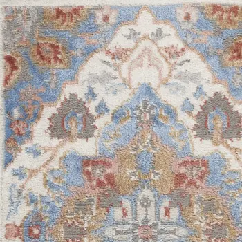 2' X 3' Ivory Floral Power Loom Area Rug