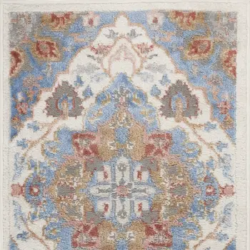 2' X 3' Ivory Floral Power Loom Area Rug